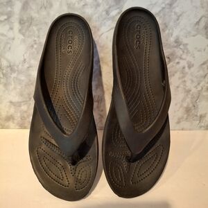 CROCS Black Kadee ll Womens 11 Toe Post Flip Flops Sliders Beach Sandals  Thongs